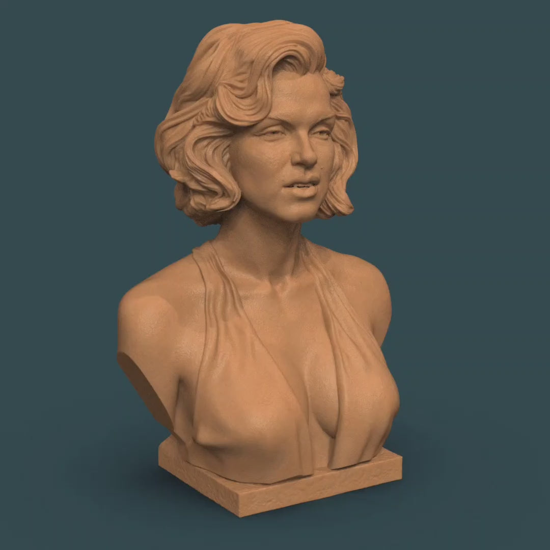 Marilyn Monroe Bust Figurine - Vintage Hollywood Glamour Decor | Various Sizes & Finishes