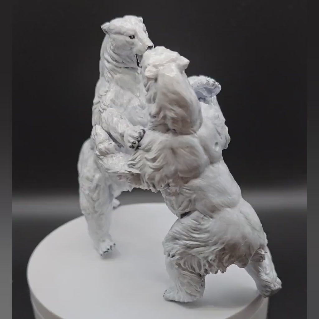 Polar Bears Fight Statuette | Various Sizes